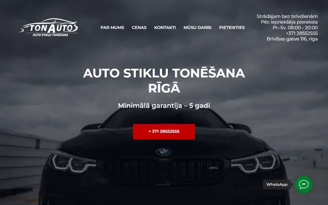 Auto stiklu tonēšanas Rīgā TonAuto — auto detailing studija